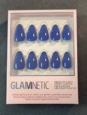 Glamnetic Midnight Blue Short Almond Press-On Nails in Royal Blue